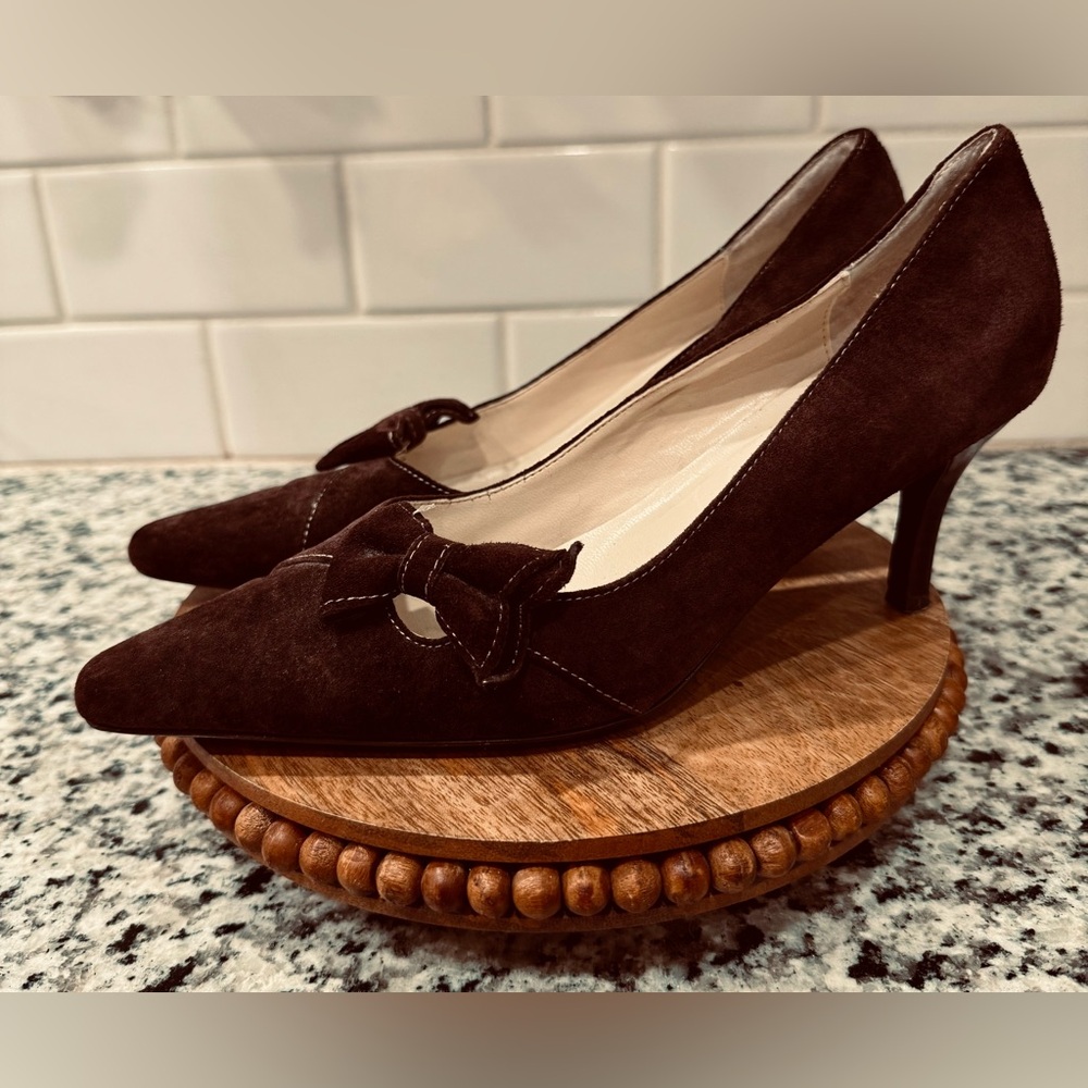 Chic Brown Suede Women's Heels‎